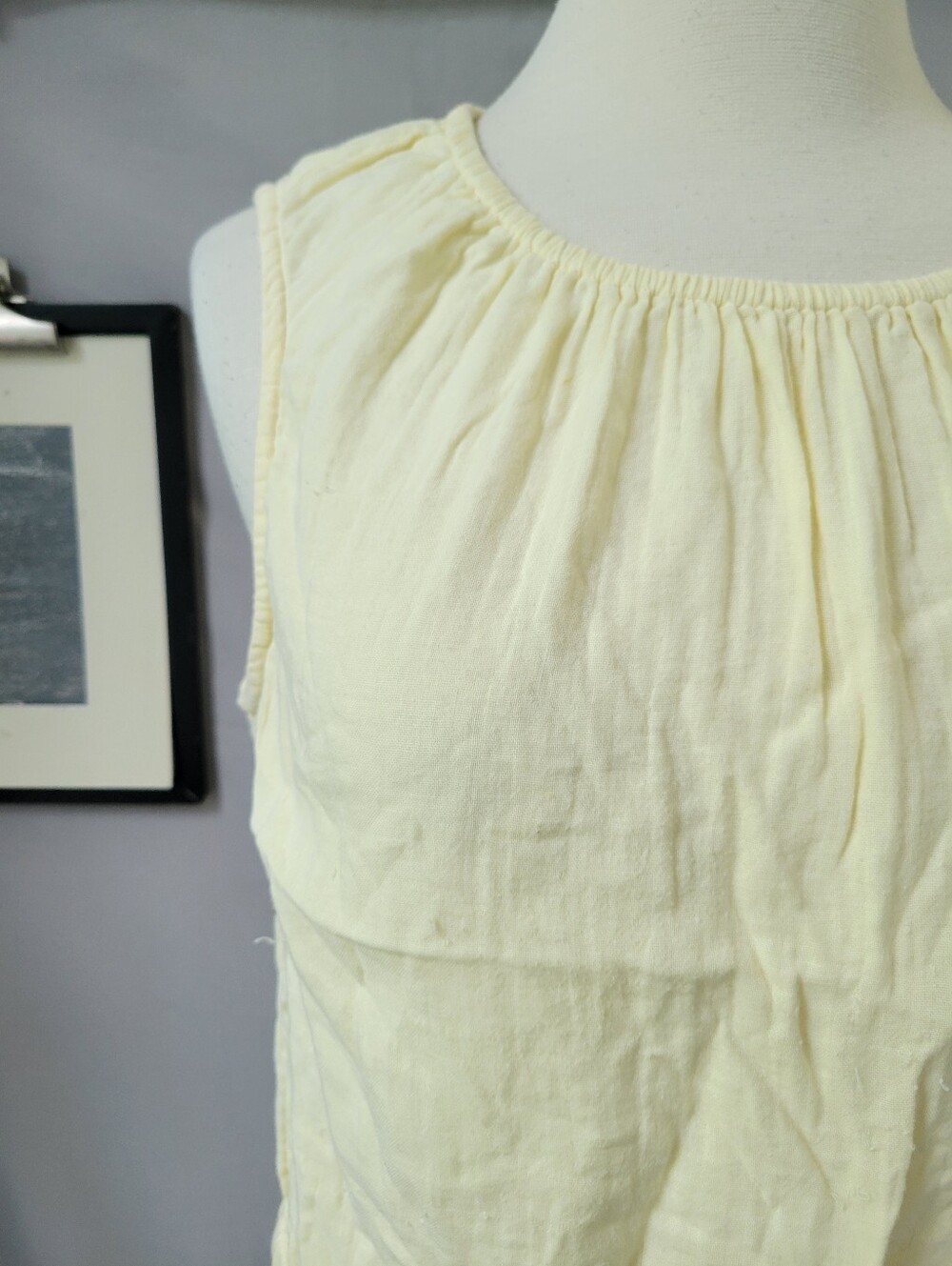 Pact Coastal Double Gauze Bubble Hem Top Butter Yellow M - Picture 4 of 13